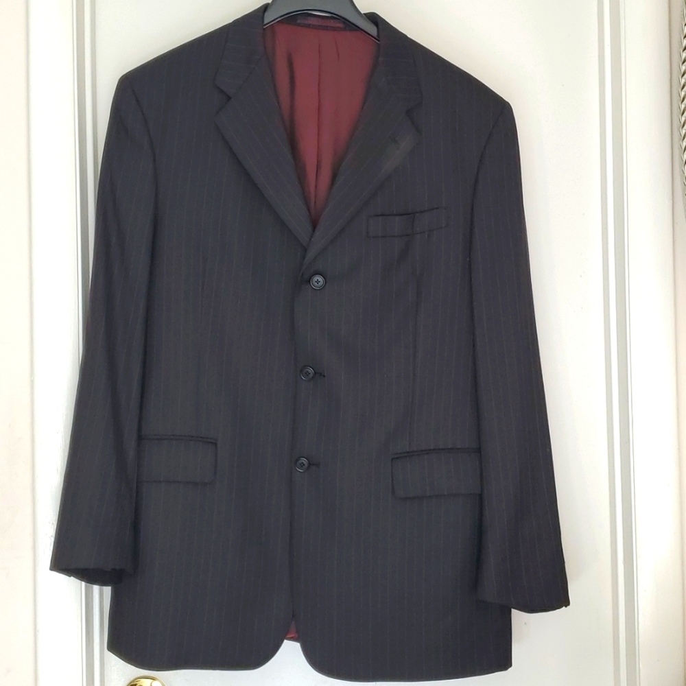 Ted Baker  Black Endurance Pinstripe 3 Button Blazer Sz 44R‎